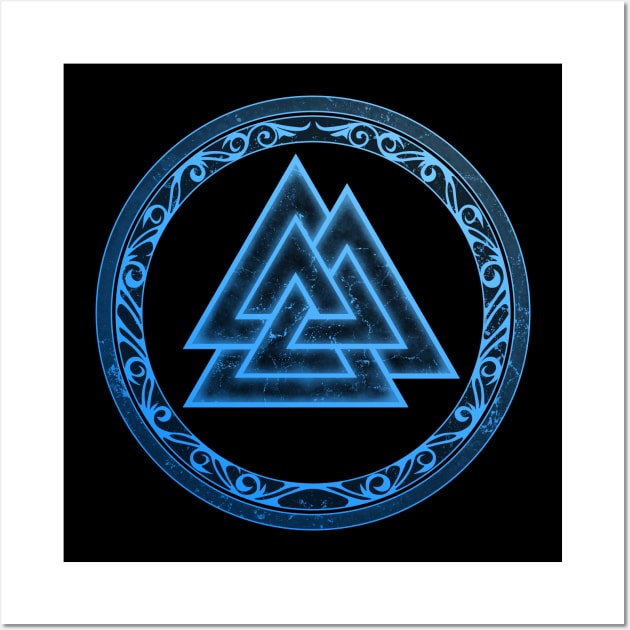 Valknut Viking Warrior Symbol Wall Art by NicGrayTees